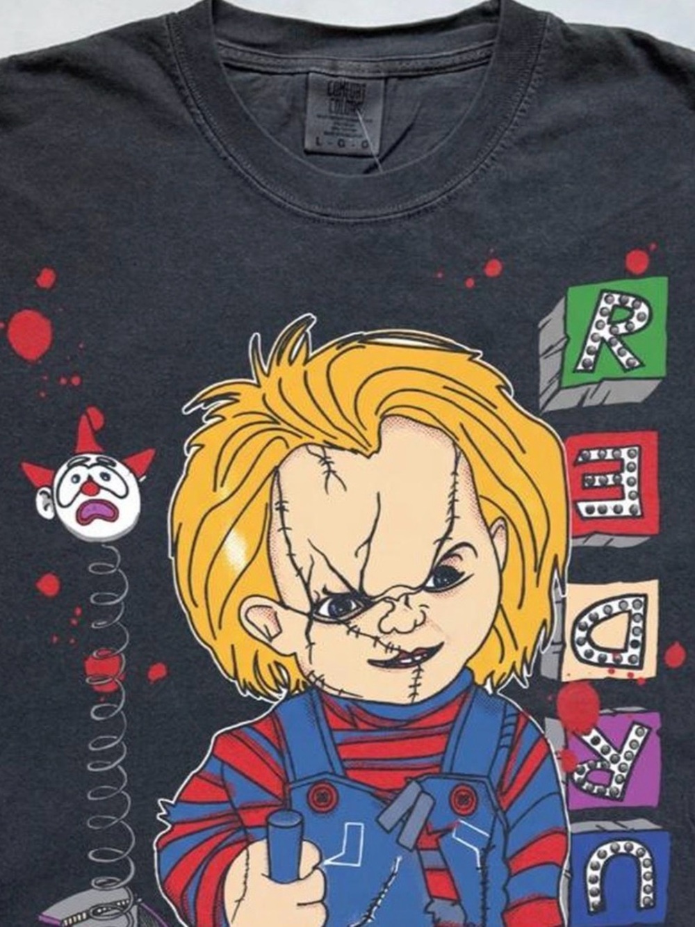 Vintage Chucky red rum childs play Horror film T-Shirt Halloween costume tee